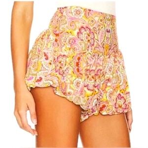 NWOT Free People La Rochelle Paisley Floral Shorts, Soft Combo/Pink Rose Sz. S
